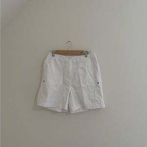 Casual Corner White Cargo Shorts Lightweight Design